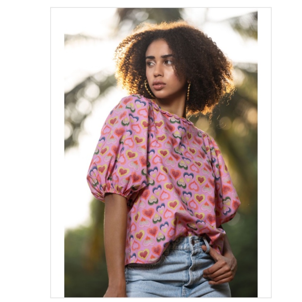 Emily Lovelock Nora Blouse, Pink